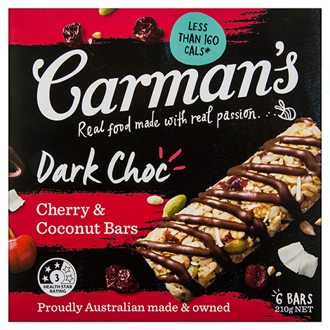 Dark Choc Cherry & Coconut Bars
