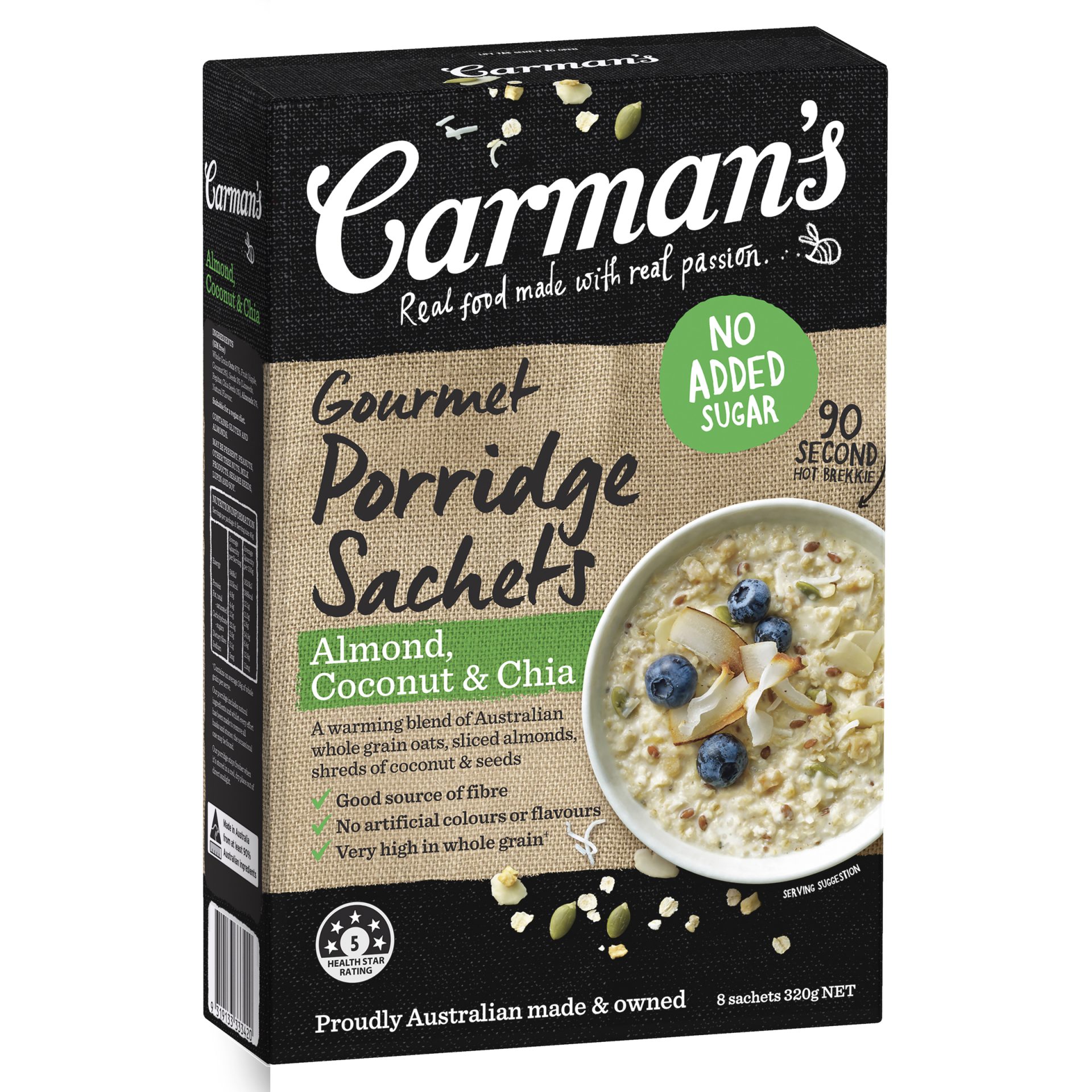 Almond, Coconut & Chia Gourmet Porridge Sachets