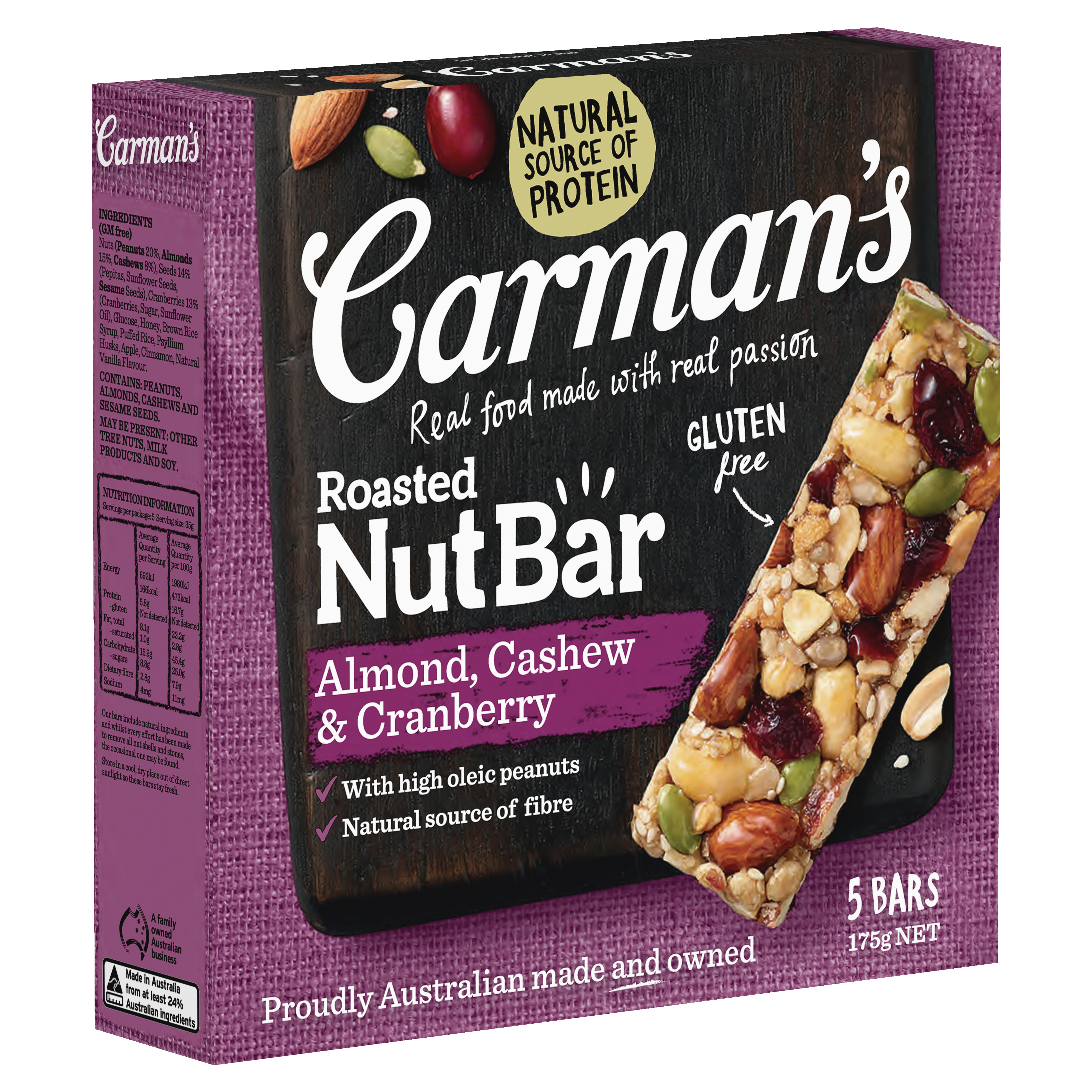 Almond, Cashew & Cranberry Nut Bars