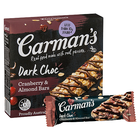 Dark Choc, Cranberry & Almond Bars