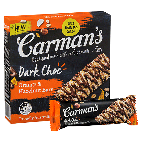 Dark Choc, Orange & Hazelnut Bars