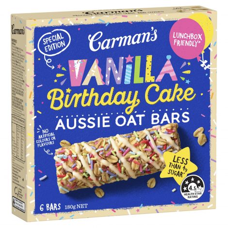 Limited Edition Vanilla Birthday Cake Aussie Oat Bars